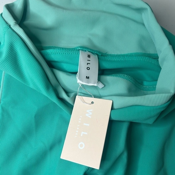 Wilo The Label Outline Leggings Ribbed Sea Green Size Medium NWT - Picture 5 of 5